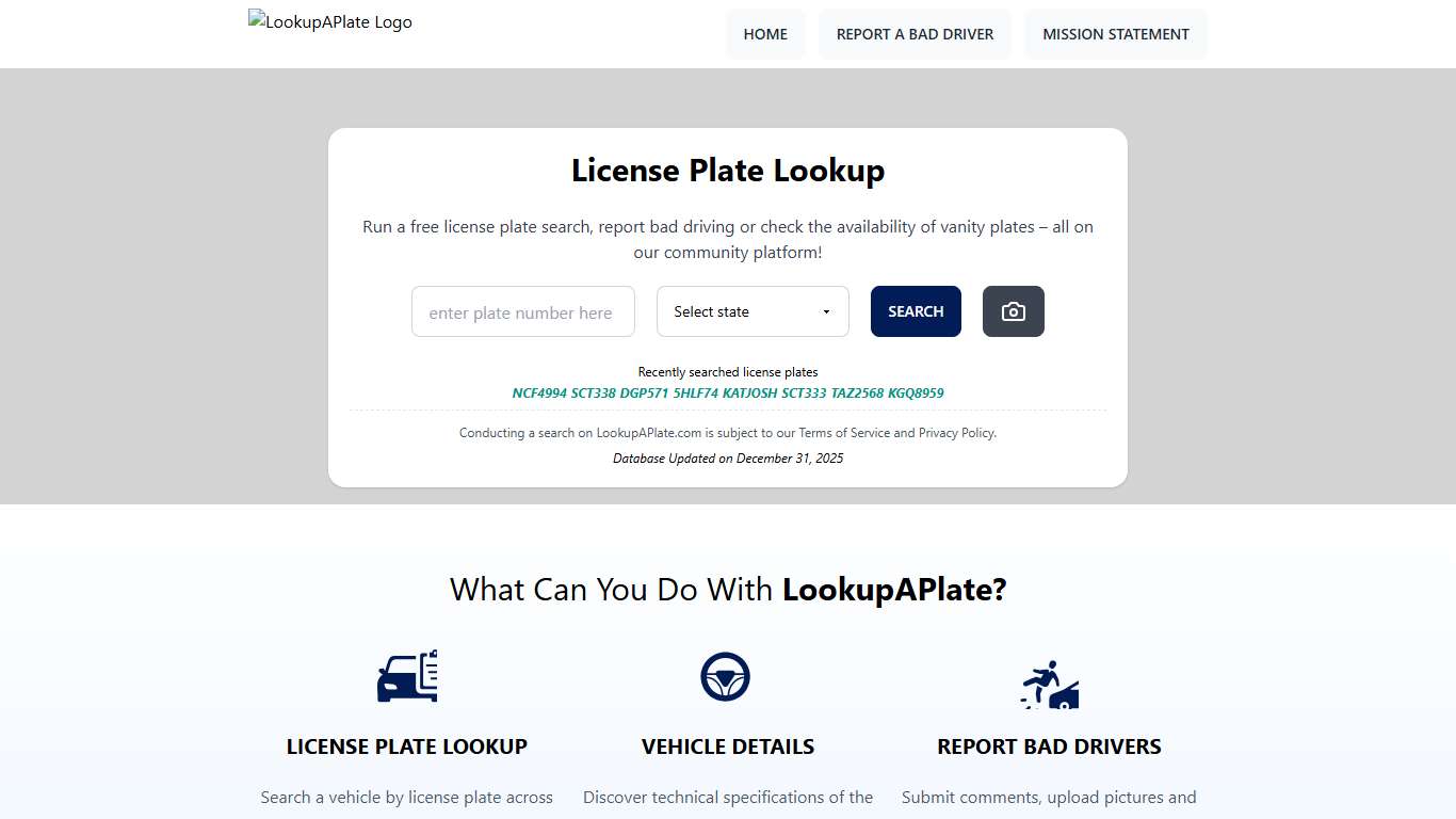 Free License Plate Lookup | Search By Plate Number