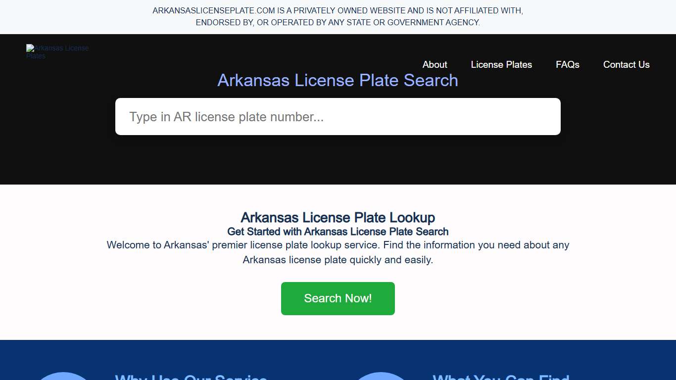 Arkansas License Plate Lookup - Instant Results