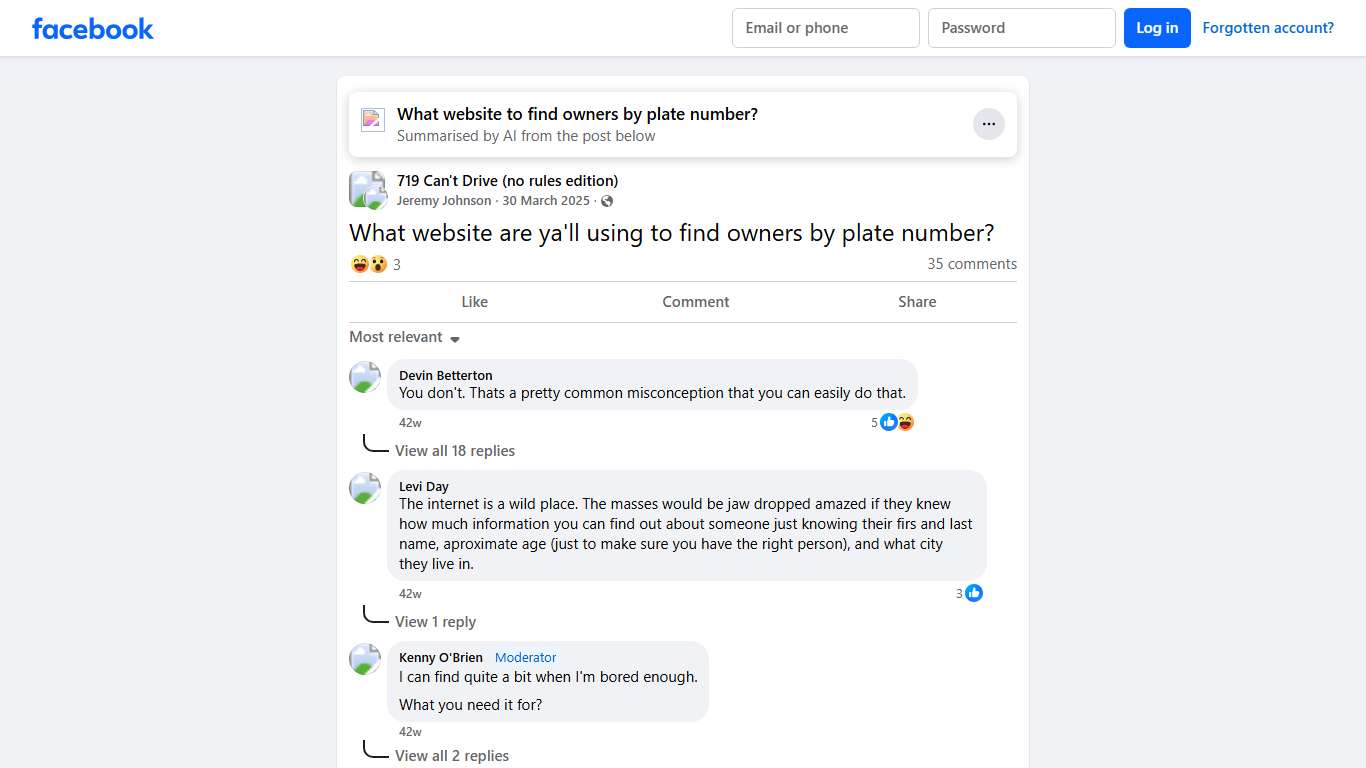 719 Can't Drive (no rules edition) | What website are ya'll using to find owners by plate number | Facebook